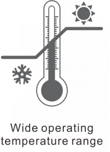 icona dell'ampio intervallo di temperatura operativa